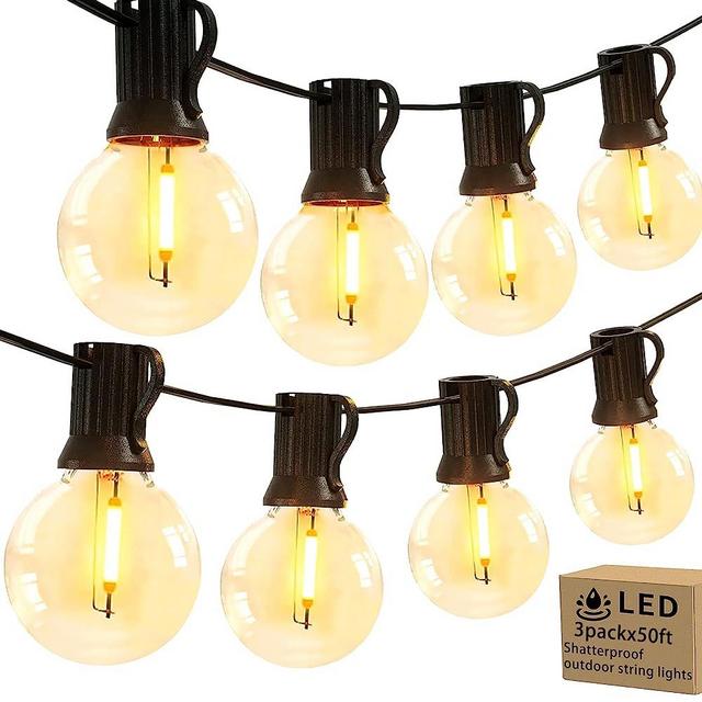 KDEEIE Outdoor String Lights 150ft Outdoor Lights with Waterproof Shatterproof 54 LED Bulbs Connectable Patio Lights for Indoor Outdoor Backyard Garden Porch Party Led Outdoor String Lights
