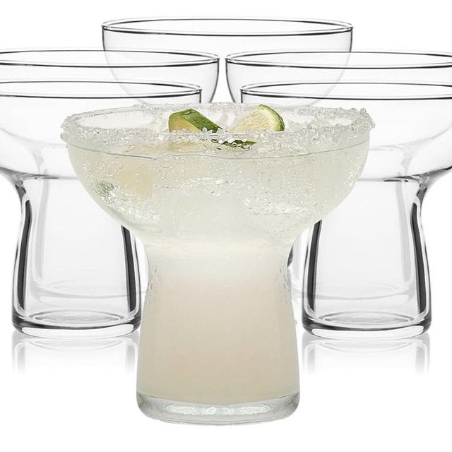 Libbey Stemless Margarita Glasses Set of 6, 10.25 ounces Classic Lightweight Margarita Cups, Fancy Glassware Set for Celebrations