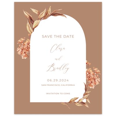 White Boho Wedding Digital Save the Date - Caoba Portrait