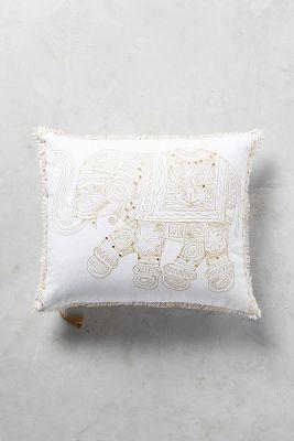 Anthropologie | Embroidered Elephant Pillow