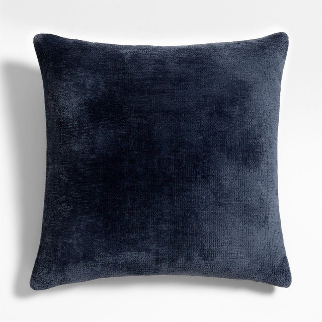 Revasser Chenille 23"x23" Ombre Blue Throw Pillow with Feather Insert by Athena Calderone