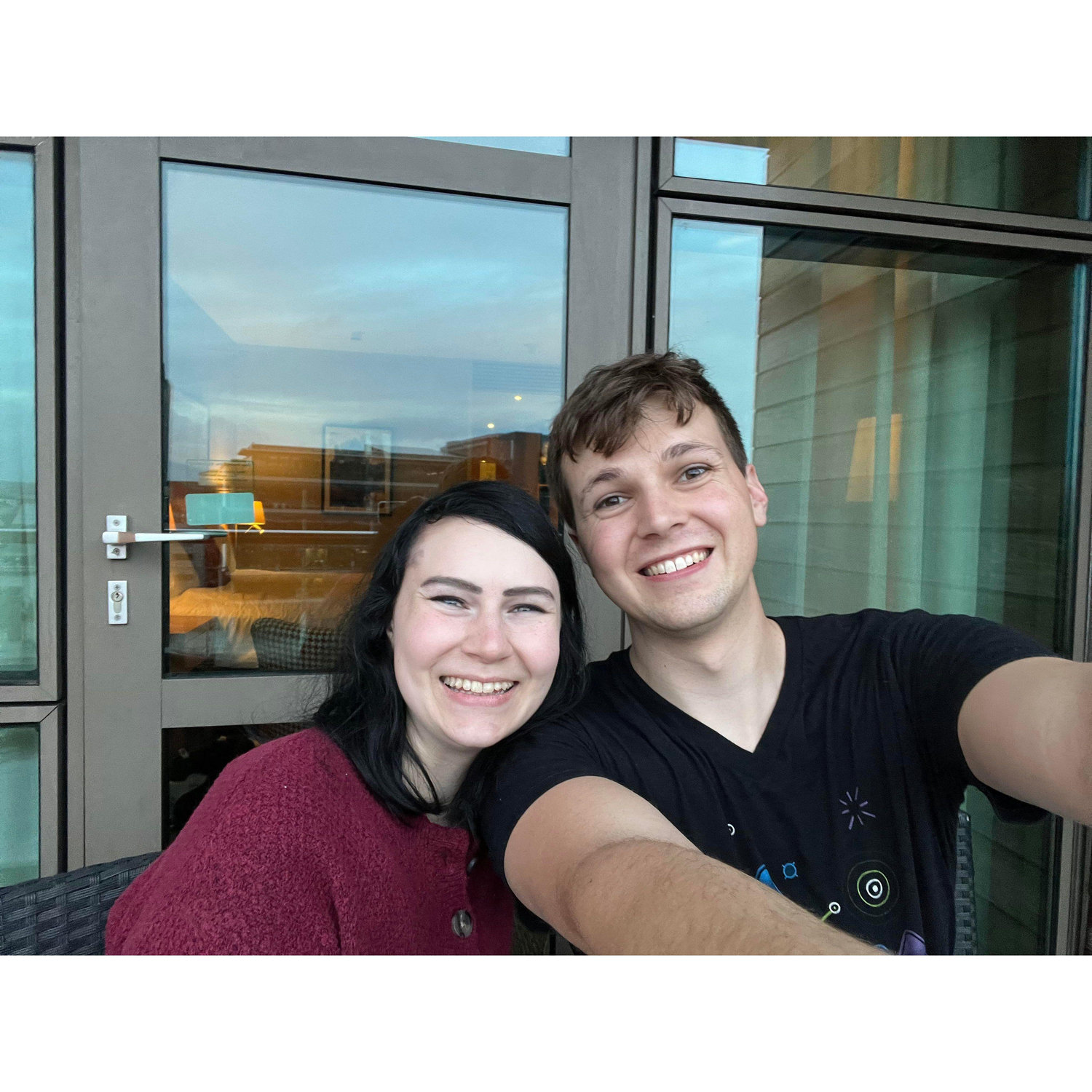 In Cork, Ireland, the evening of our engagement, May 2023