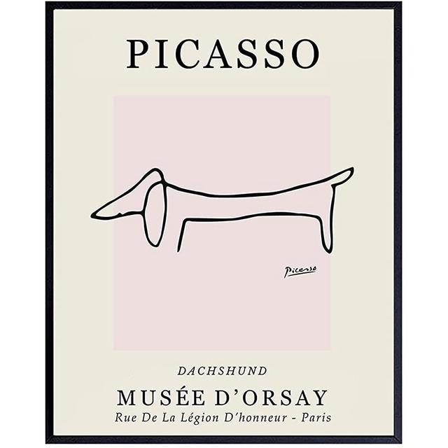 Pablo Picasso Wall Art & Decor - Dog Wall Decor - Mid-Century Modern Room Decor - Abstract Art - Minimalist Wall Decor - Line Art Wall Decor - Gallery Wall Art - Museum Posters - Art Gifts for Women