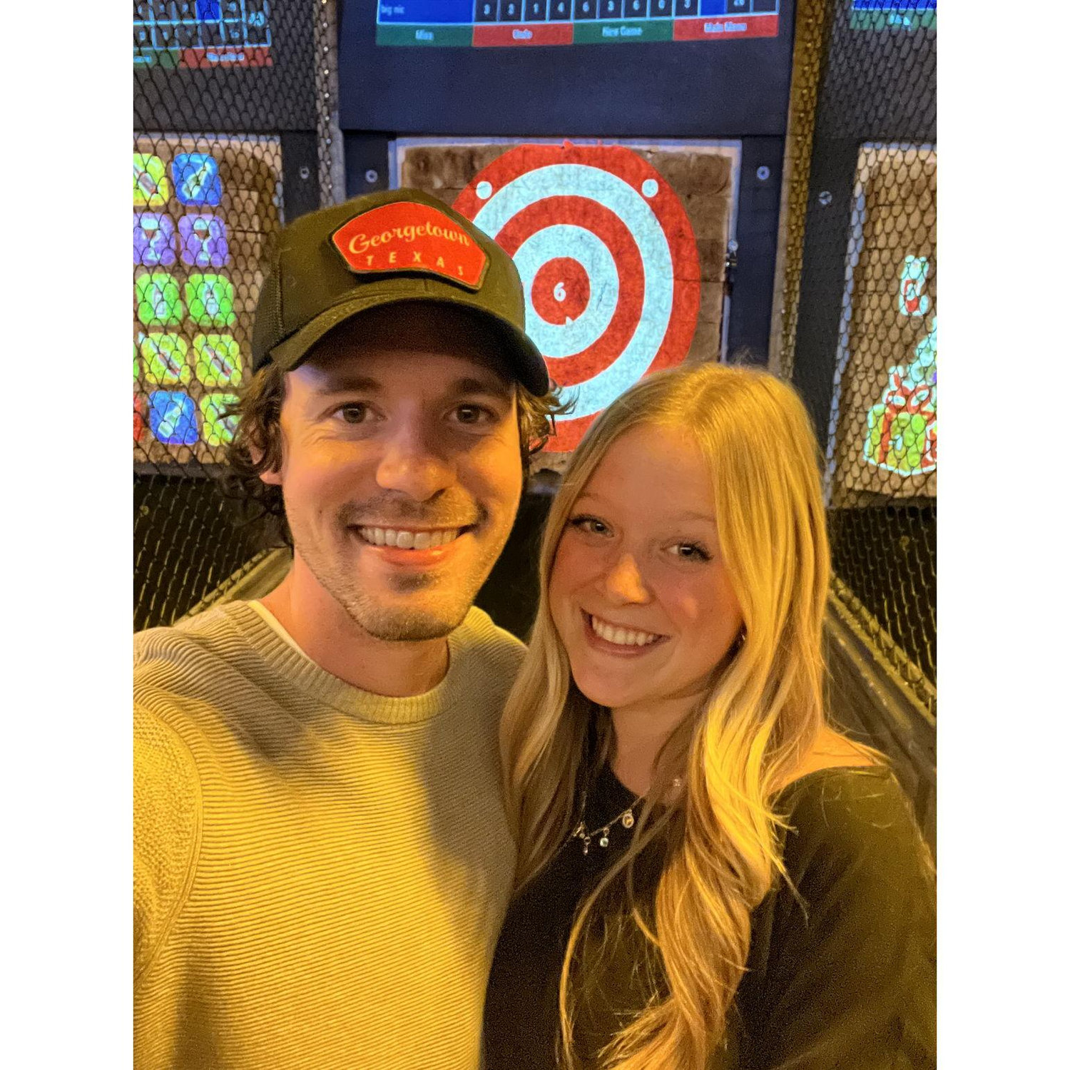 First time axe throwing together!