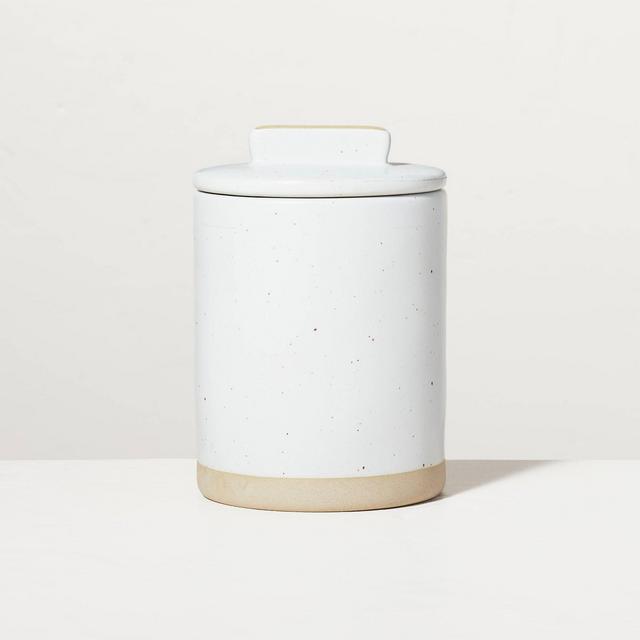 Small Speckled Matte Stoneware Canister Sour Cream/Tan - Hearth & Hand™ with Magnolia