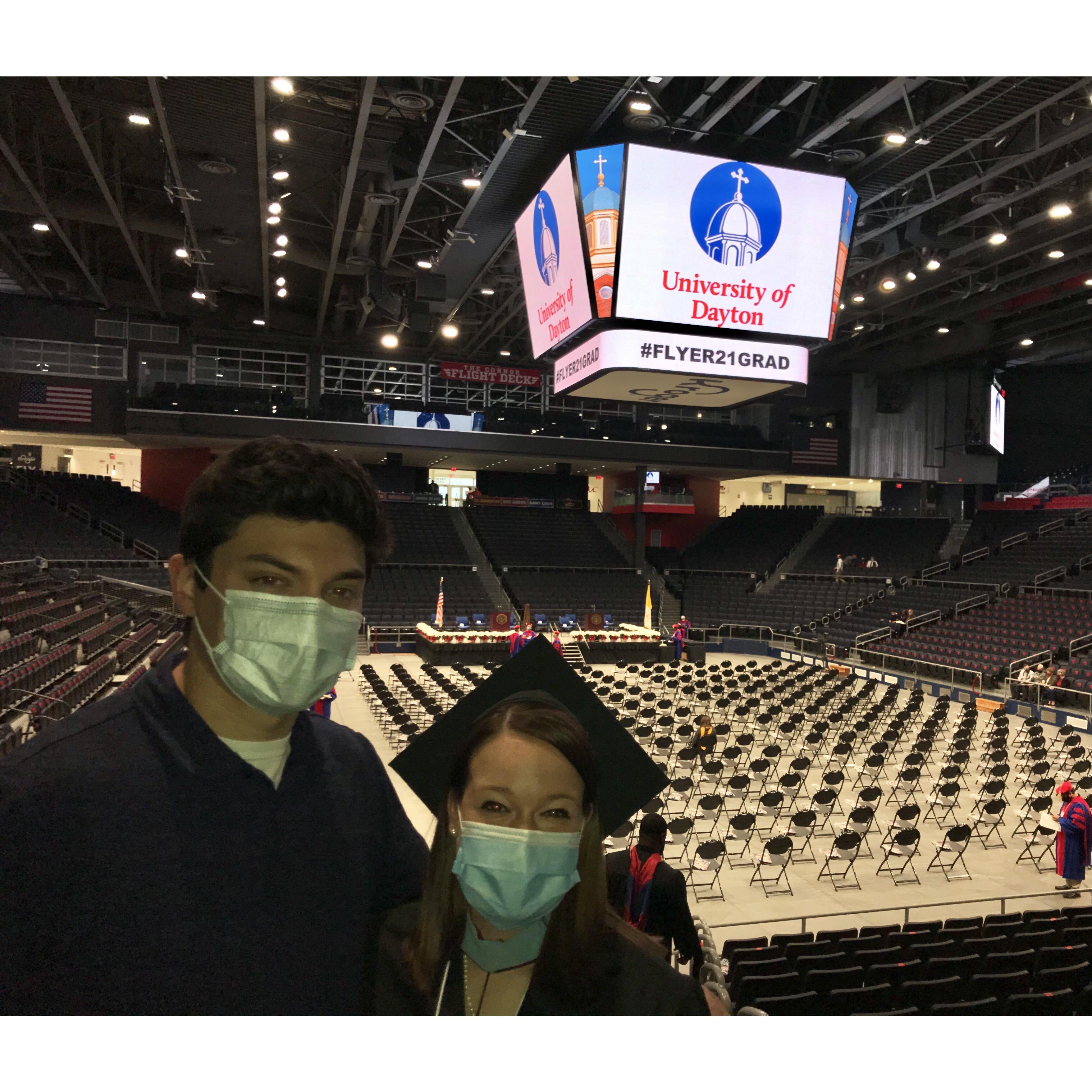 May 2021 | Gretchen's master's degree graduation from the University of Dayton