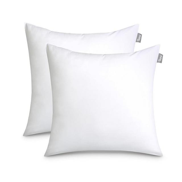 Bare Home Bedding Throw Pillows Insert - 18 x 18 Inches - Decorative Bed and Couch Pillow (Pack of 2, White)