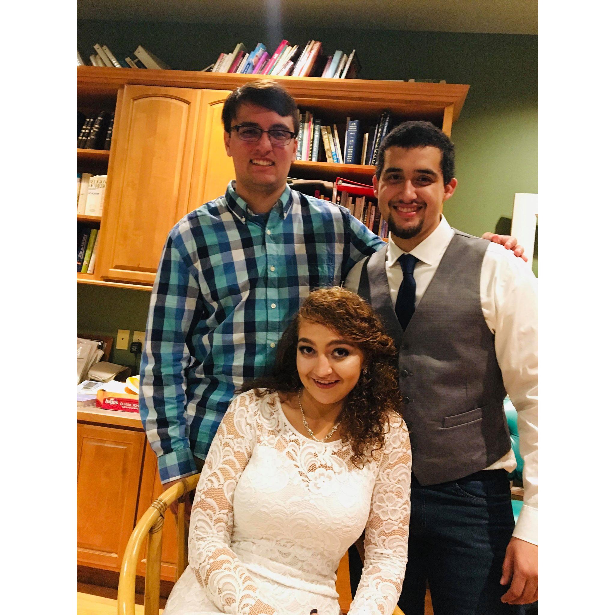 Jose, Nathan, and I relaxing after a long day and ceremony