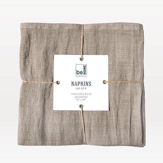 Linen Cotton Napkins, Putty, Set of 4