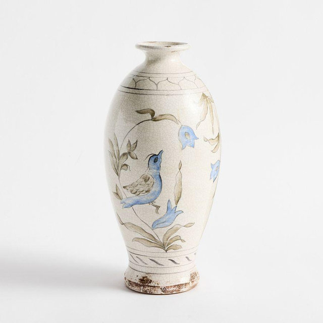 Bird Print Vase Tall