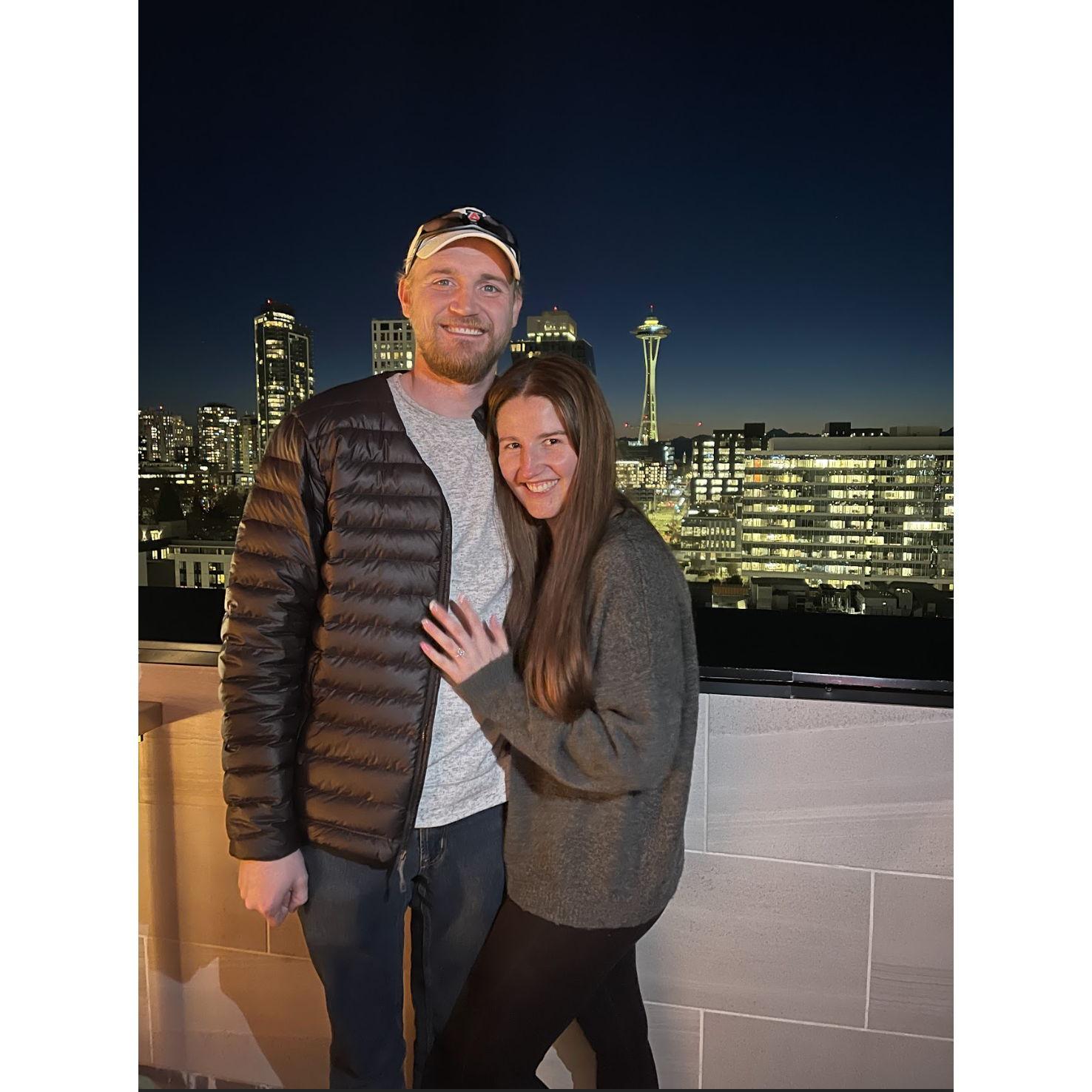 The night Mark proposed in Seattle.