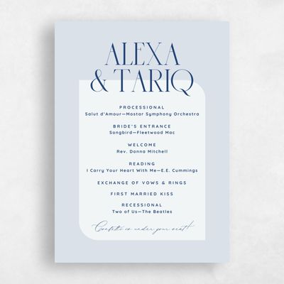 Blue Whisper Wedding Program - Seibel