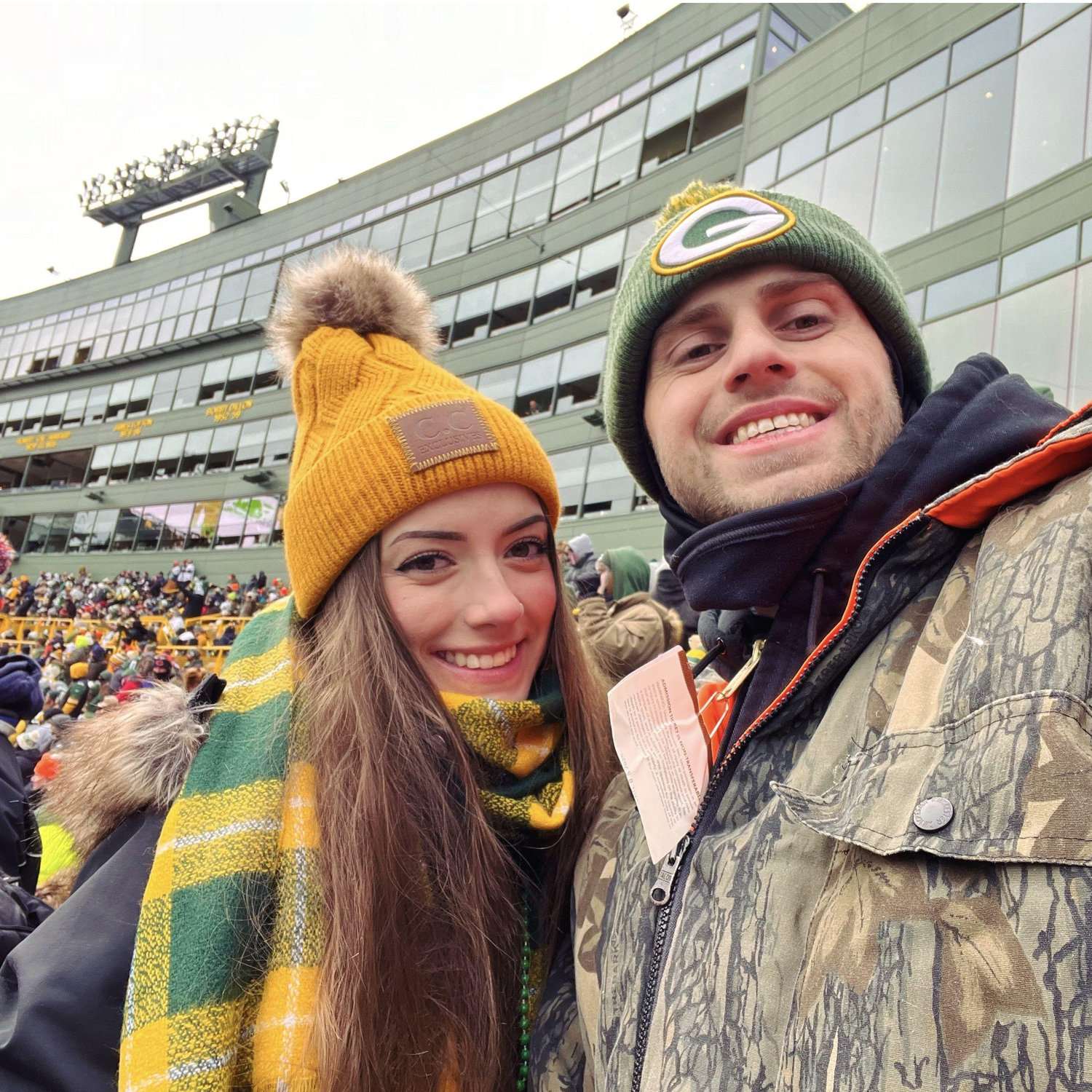 First Packers game together! Was so cold.