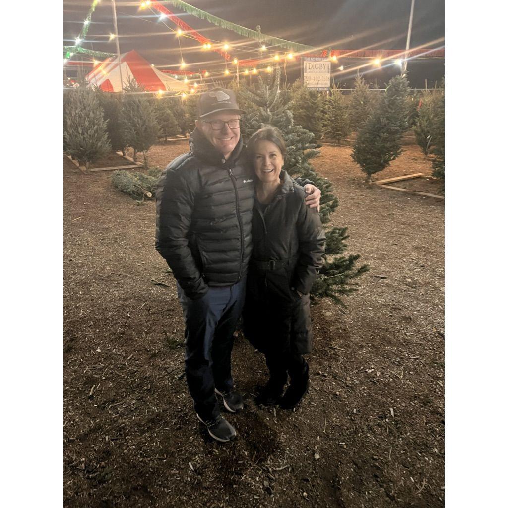 Picking out our first Christmas tree.