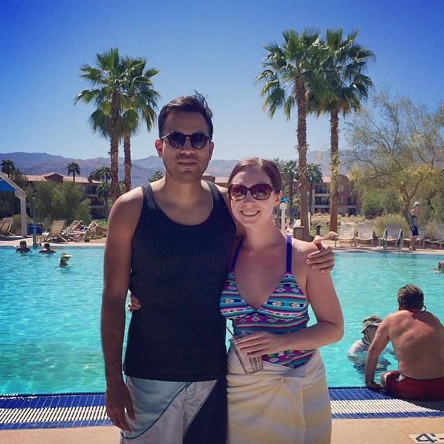 Vacationing in Palm Springs.