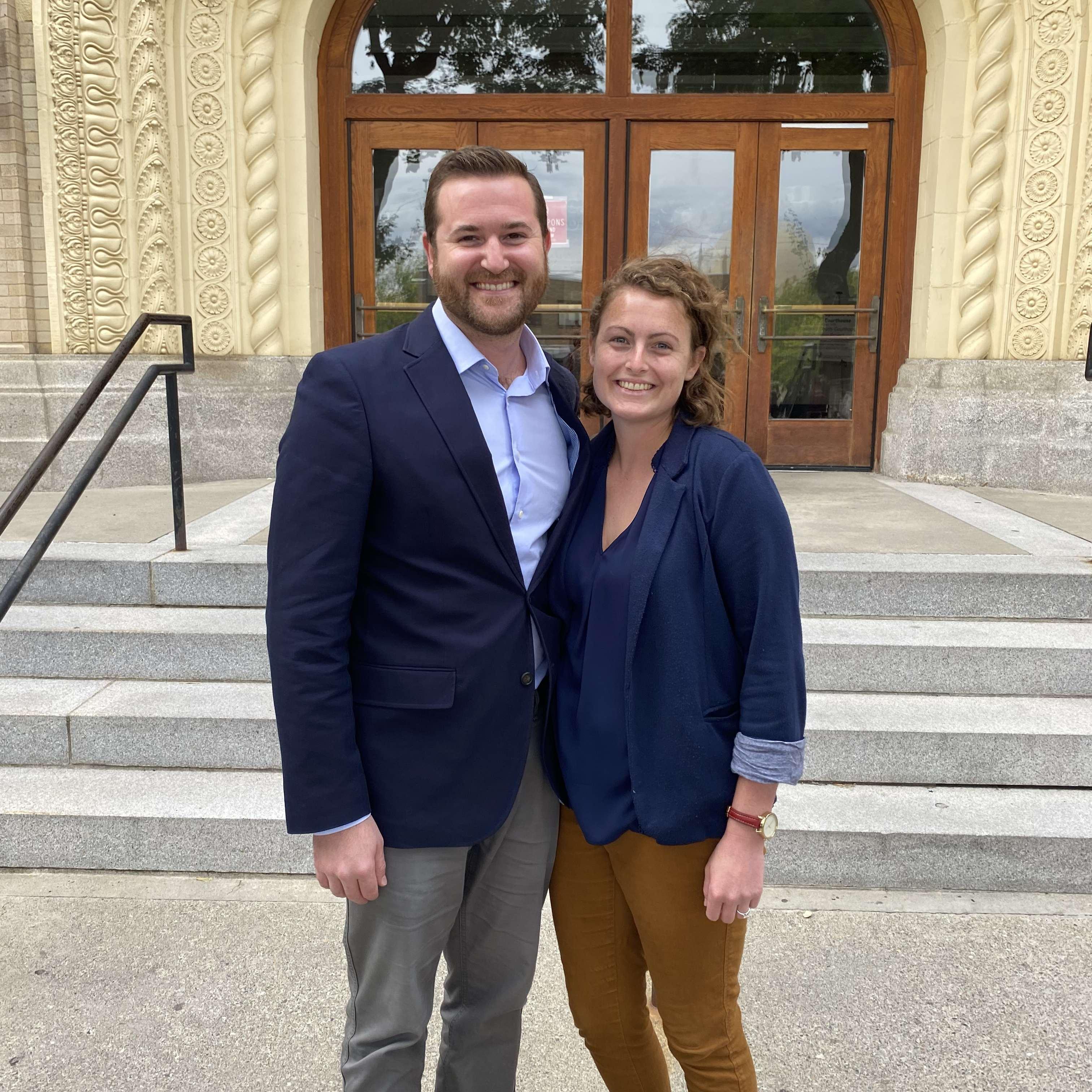 At the courthouse after Sean was sworn in as a lawyer! 