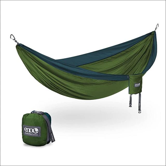 ENO DoubleNest Hammock - Lightweight, Portable, 1 to 2 Person Hammock - for Camping, Hiking, Backpacking, Travel, a Festival, or The Beach - Cedar/Marine