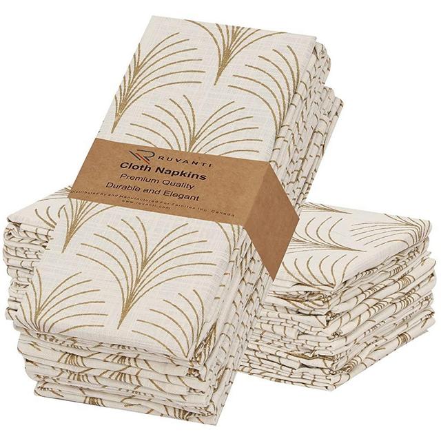 Ruvanti Cloth Napkins Set of 6 Cotton 100%, 18x18 inches Napkins Cloth  Washable, Soft, Absorbent. Cotton Napkins for Parties, Christmas,  Thanksgiving, Weddings, Dinner Napkins Cloth - Luminous 