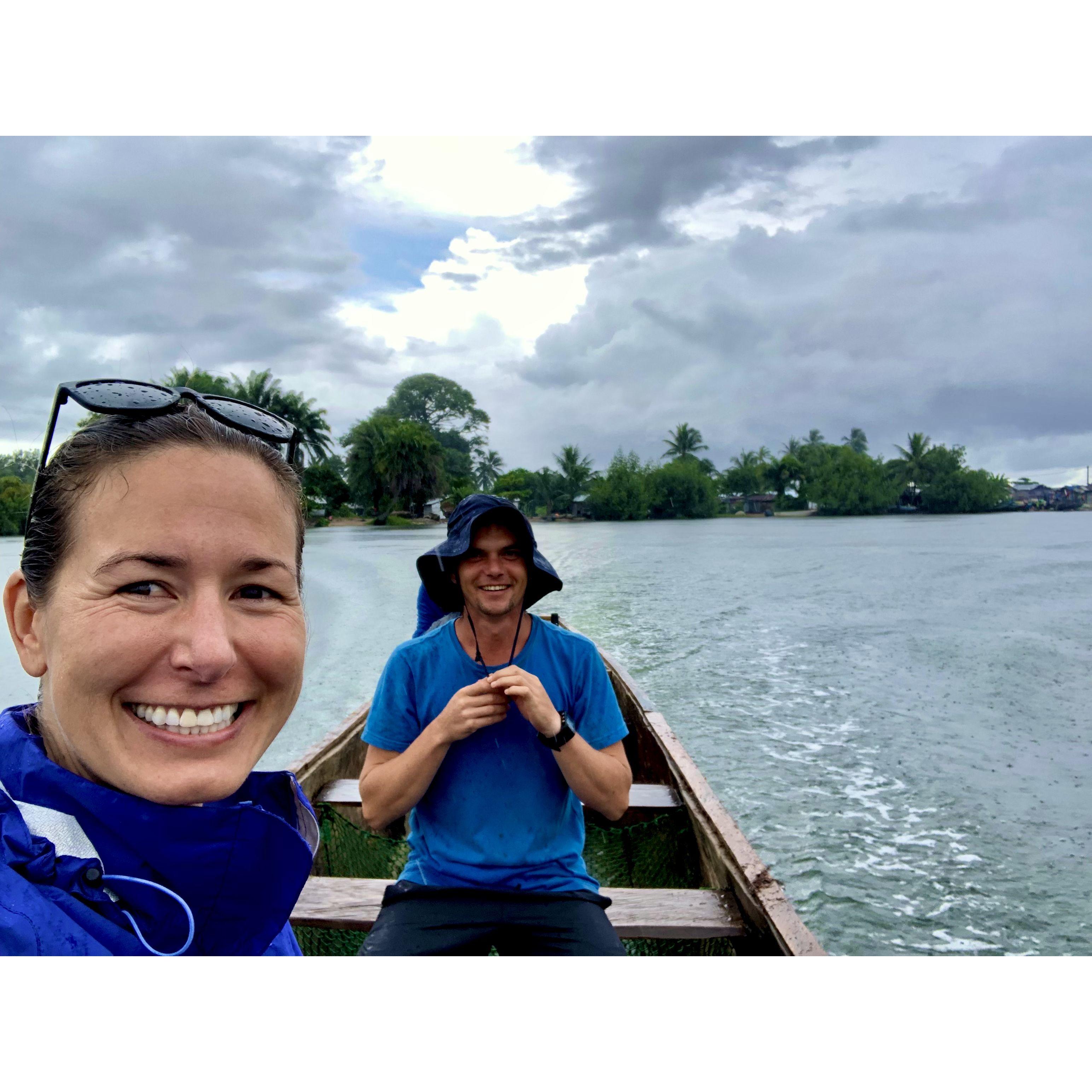 The first day we met. Micah took a selfie of the two strangers on a boat ride together. :)