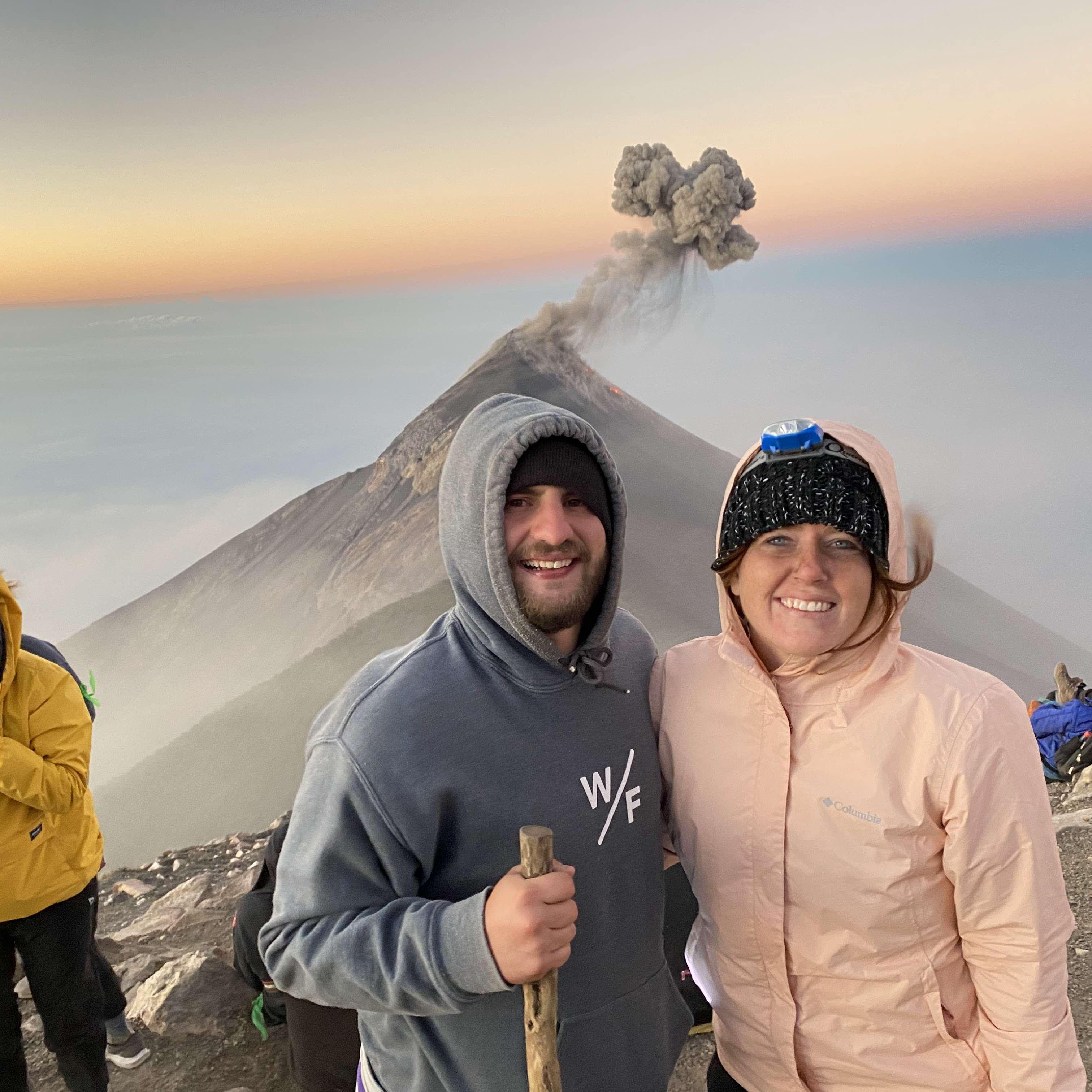 In Guatemala we hiked a dormant Volcano. This is also where Daniel first held my hand, because it was freezing at the summit..or so he says!