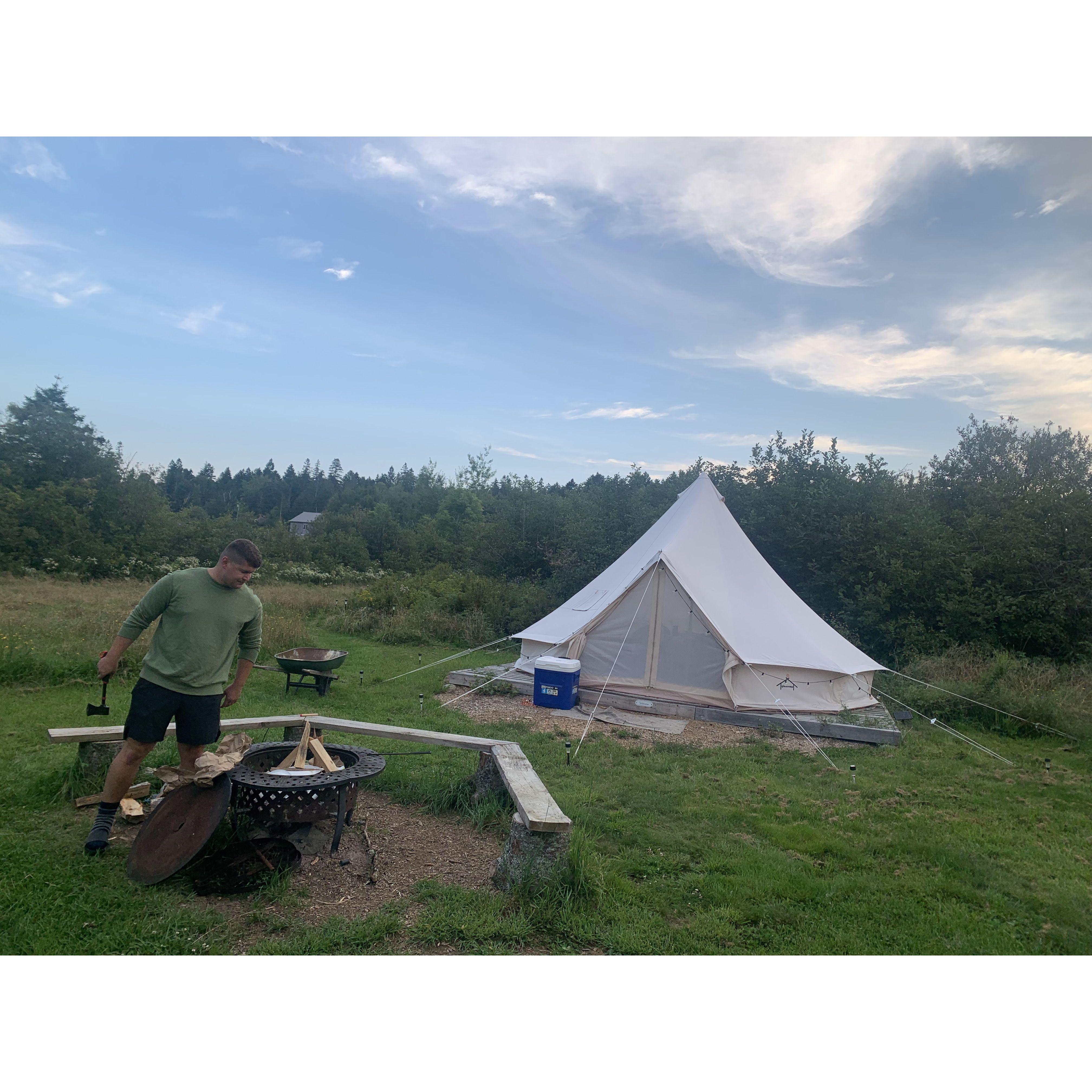 Our cozy little yurt in Lubec