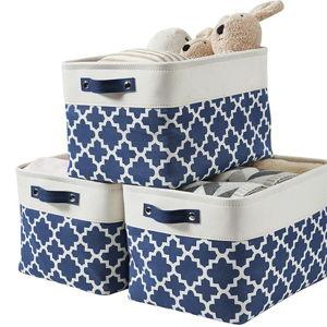 Storage Bins (Blue Patterns, Large - 3 Pack)