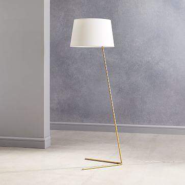 Angled Outline Floor Lamp - Antique Brass