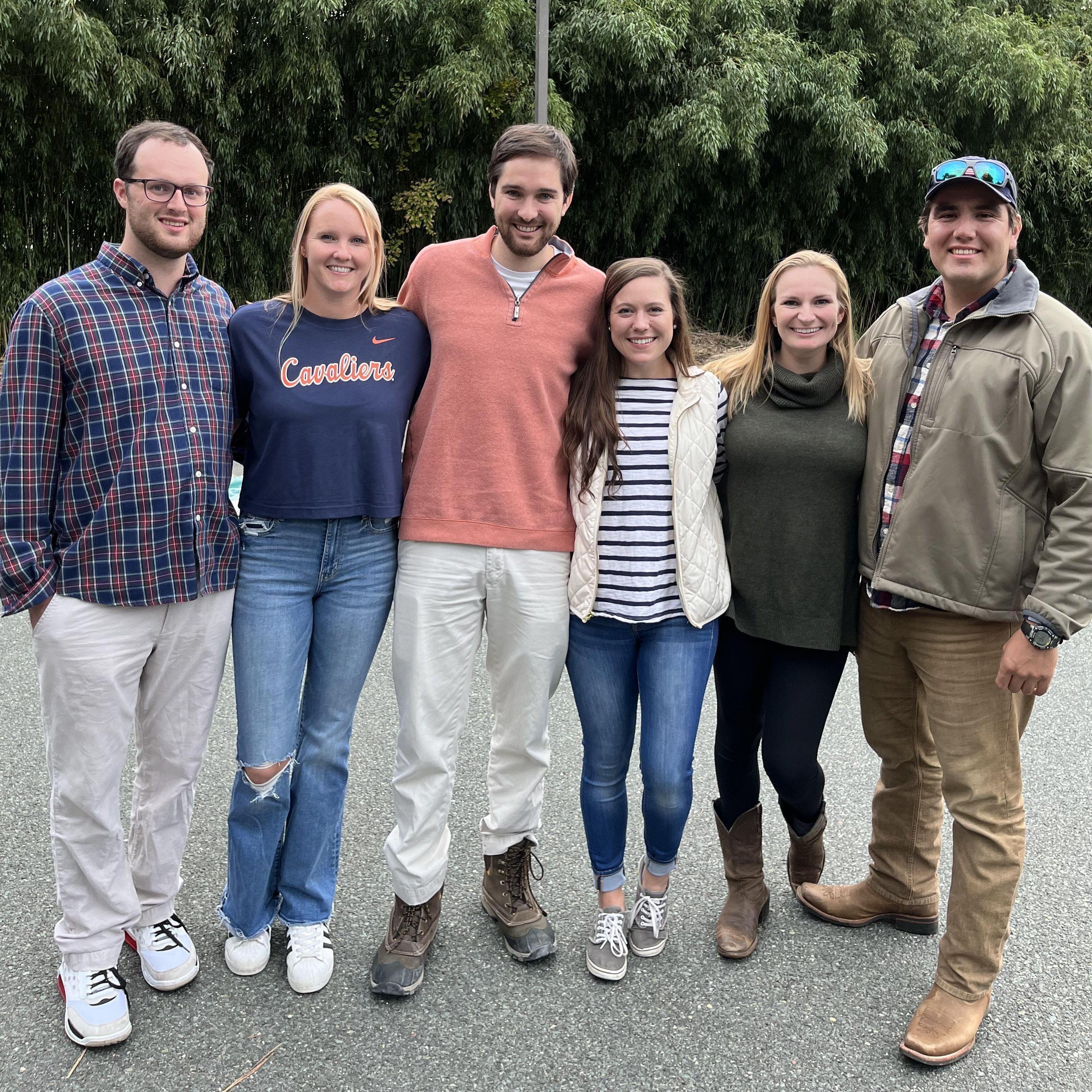 Tailgating for a UVA Football game with Cole, Mary Ann, Lauren, and Juan.
