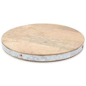 Thirstystone® Mango Wood and Galvanized Iron Round Tray