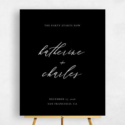 Black Wedding Sign - Violin Portrait