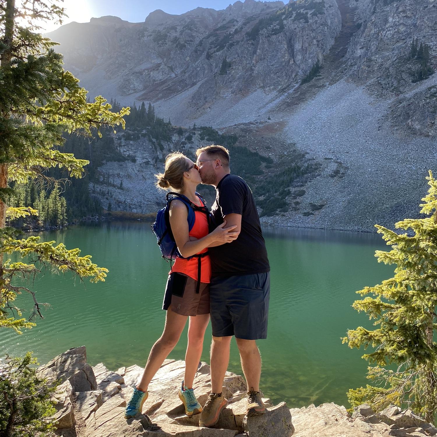 Trail running American Lakes to train for a half marathon.