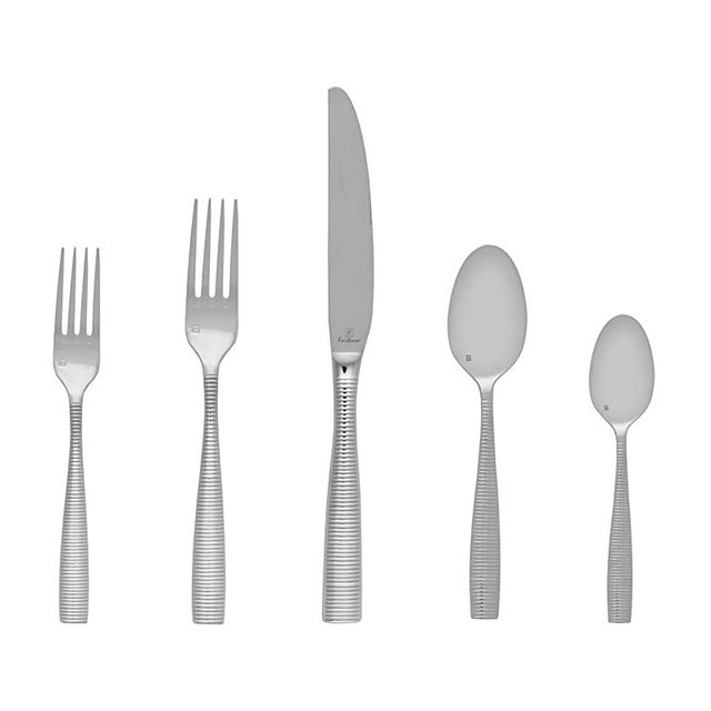 Fortessa Ringo Flatware 20 Piece Place Setting, Polished Stainless