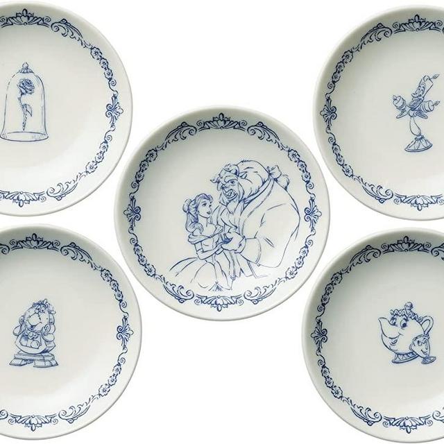 Disney Beauty and the Beast D-BB03 51074 Small Plate, 5-Piece Set