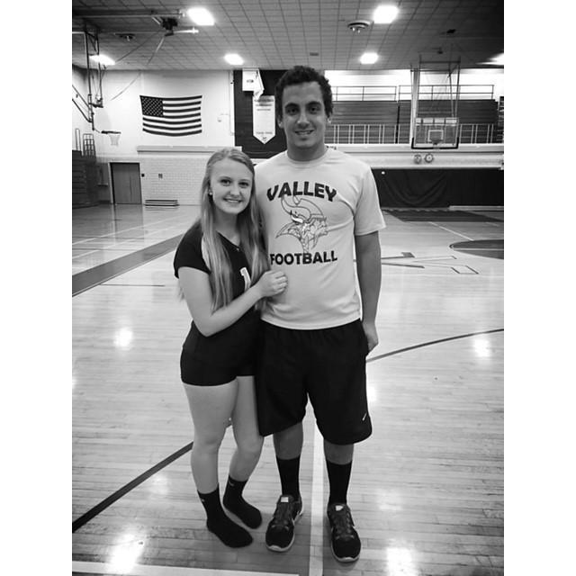 Our first picture together! We had not even started dating yet here.