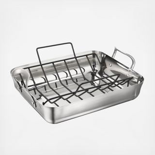 Contemporary Stainless Roasting Pan with Rack