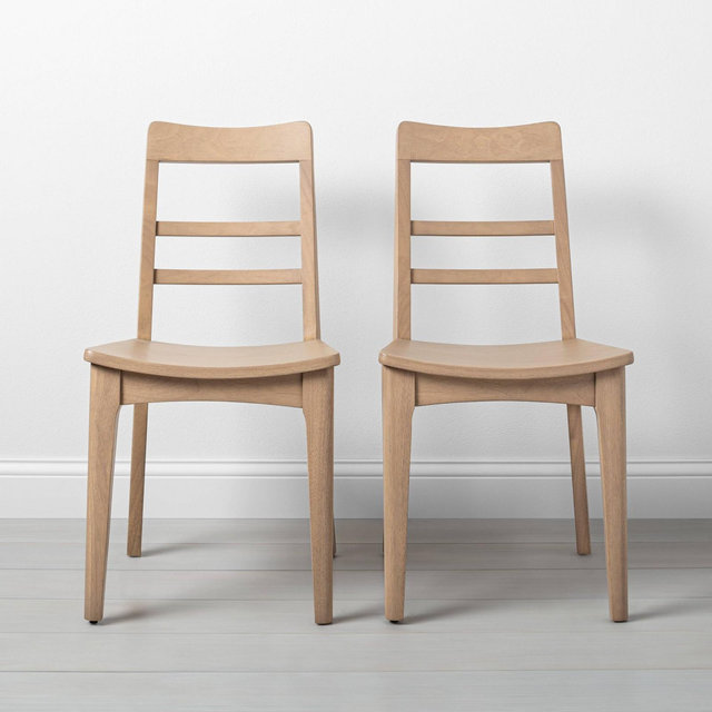 Set of 2 Wooden Ladder Back Dining Chair Natural - Hearth & Hand™ with Magnolia