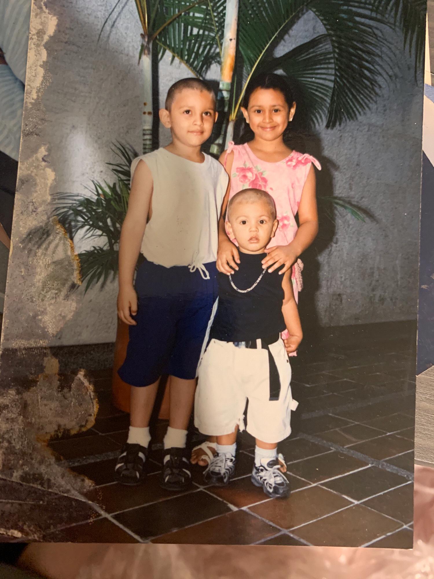 Daniel with his older sister Daisy and his older Brother Steven.