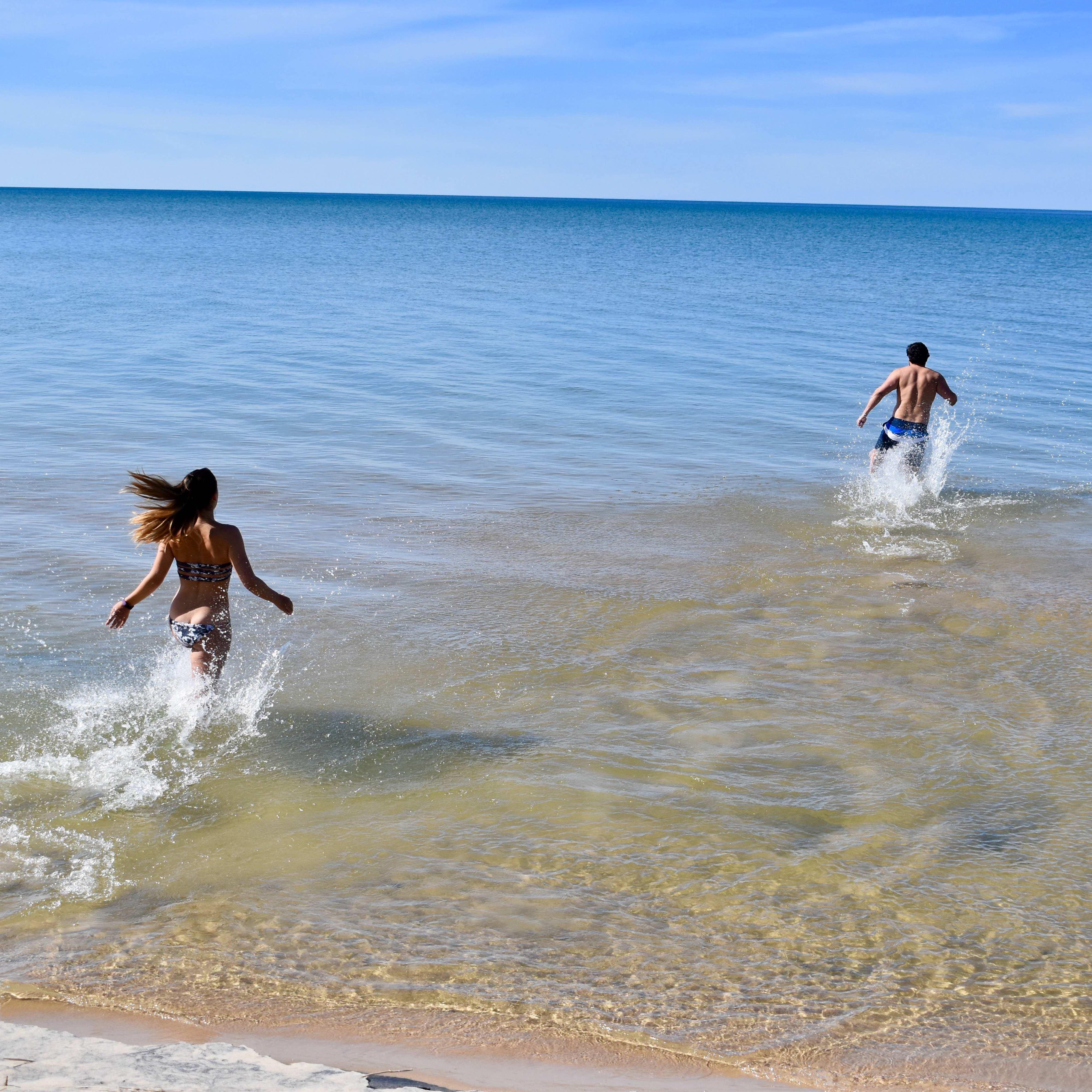 El agua del lago de Michigan estaba helada!