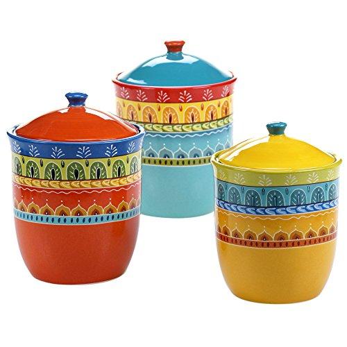 Certified International 3 Piece Valencia Canister Set, Multicolor