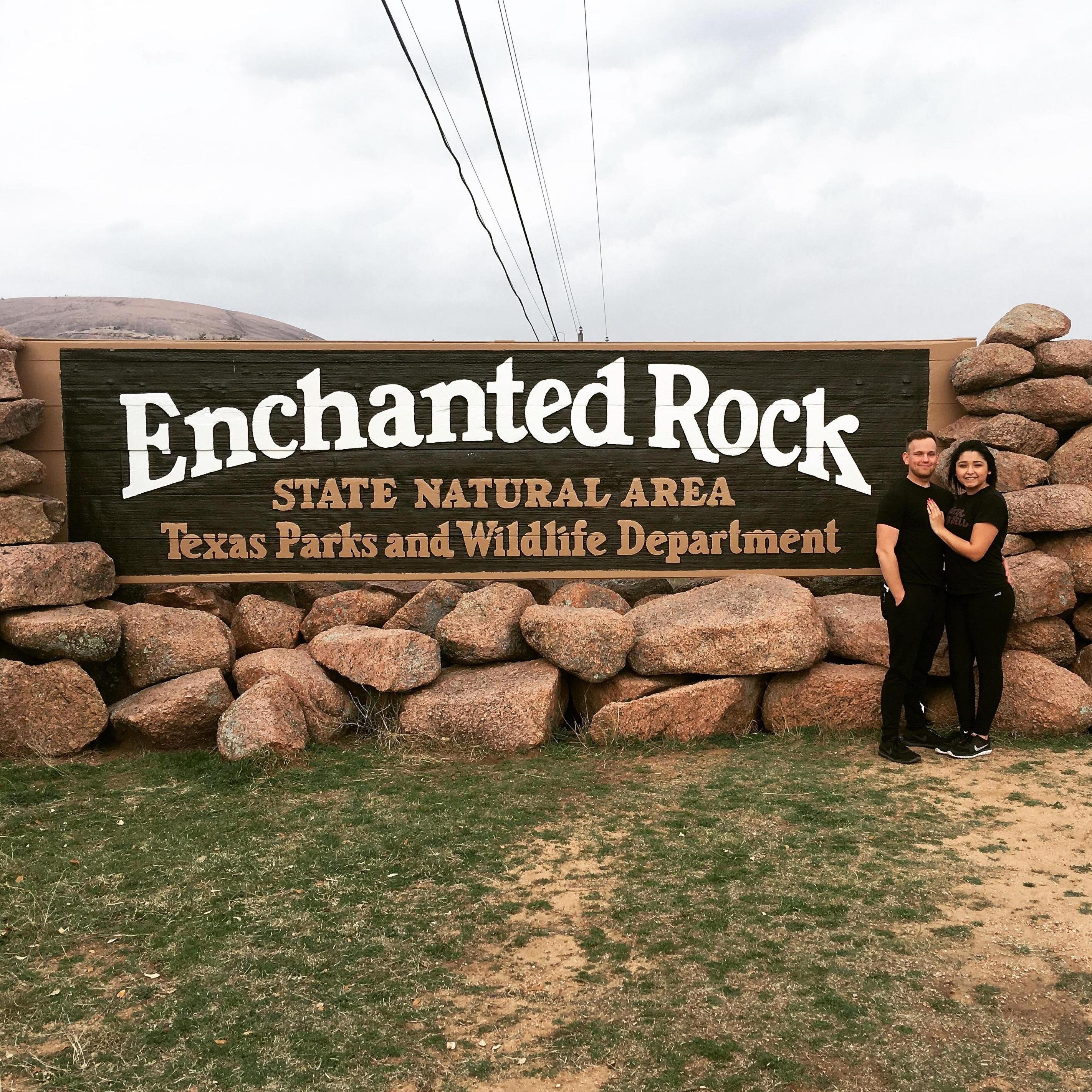 How we spent our first Valentine's date. With a picnic on top of Enchanted Rock. Feb. 2017