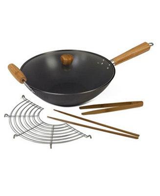 Sedona Nonstick Carbon Steel 14" Wok 5-Pc. Cookware Set