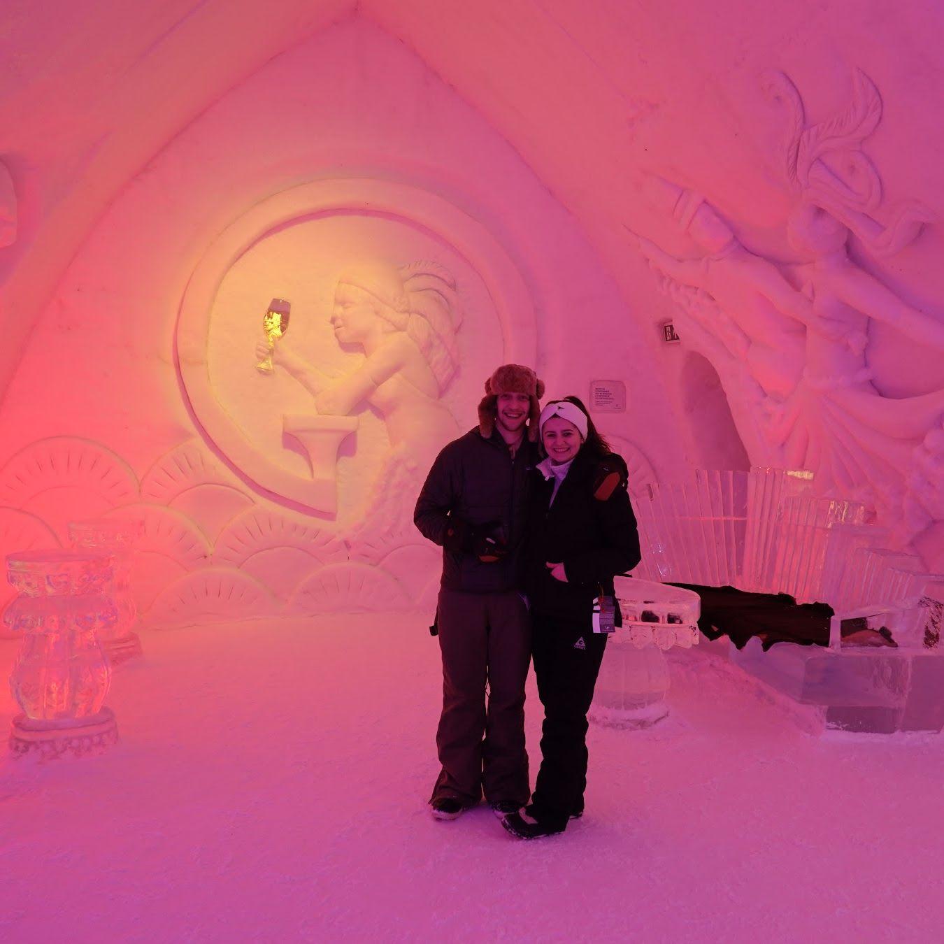 Ice castle in Quebec, Canada
