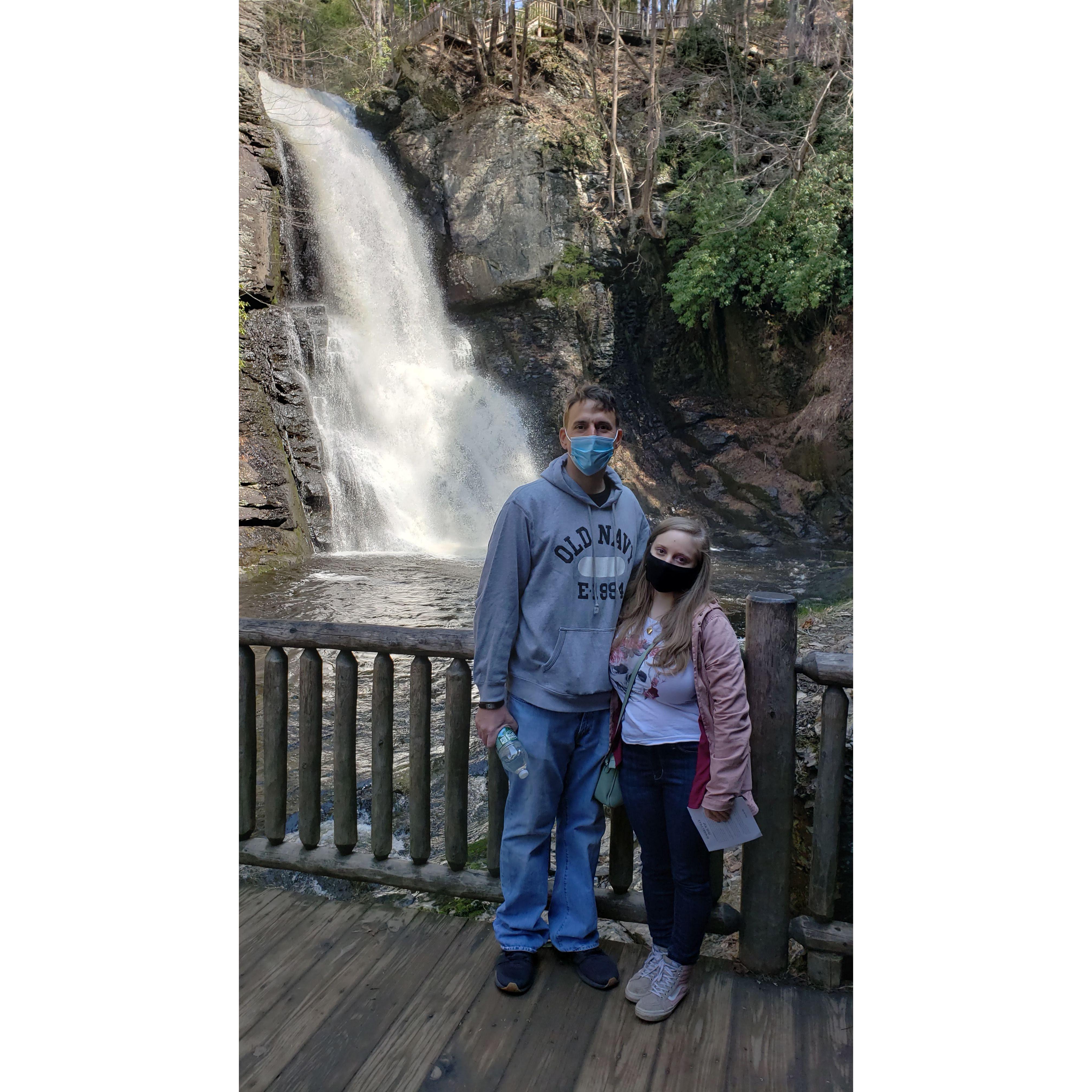 The first waterfall we went to see. Bushkill Falls, April 2021.