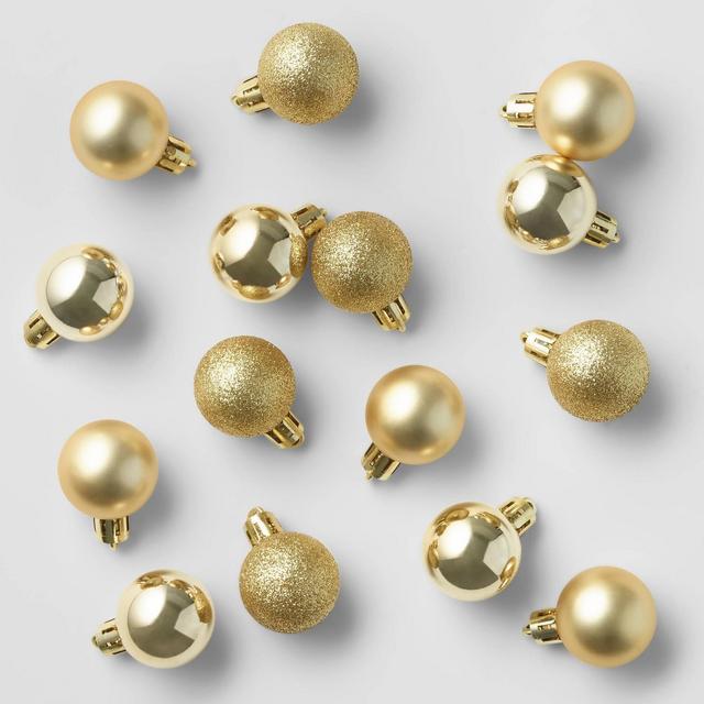 25ct 30mm Christmas Ornament Set Gold - Wondershop™