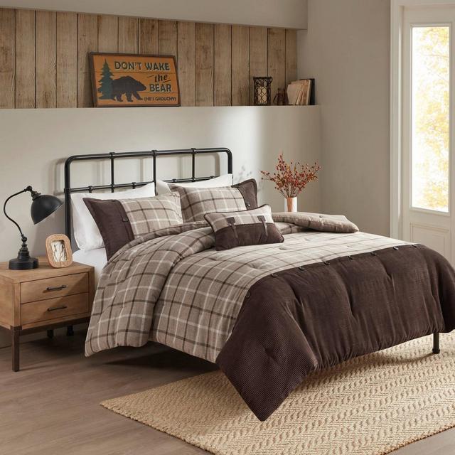 Full/Queen Anaheim 4 PC Oversized Comforter Set - Tan/Brown