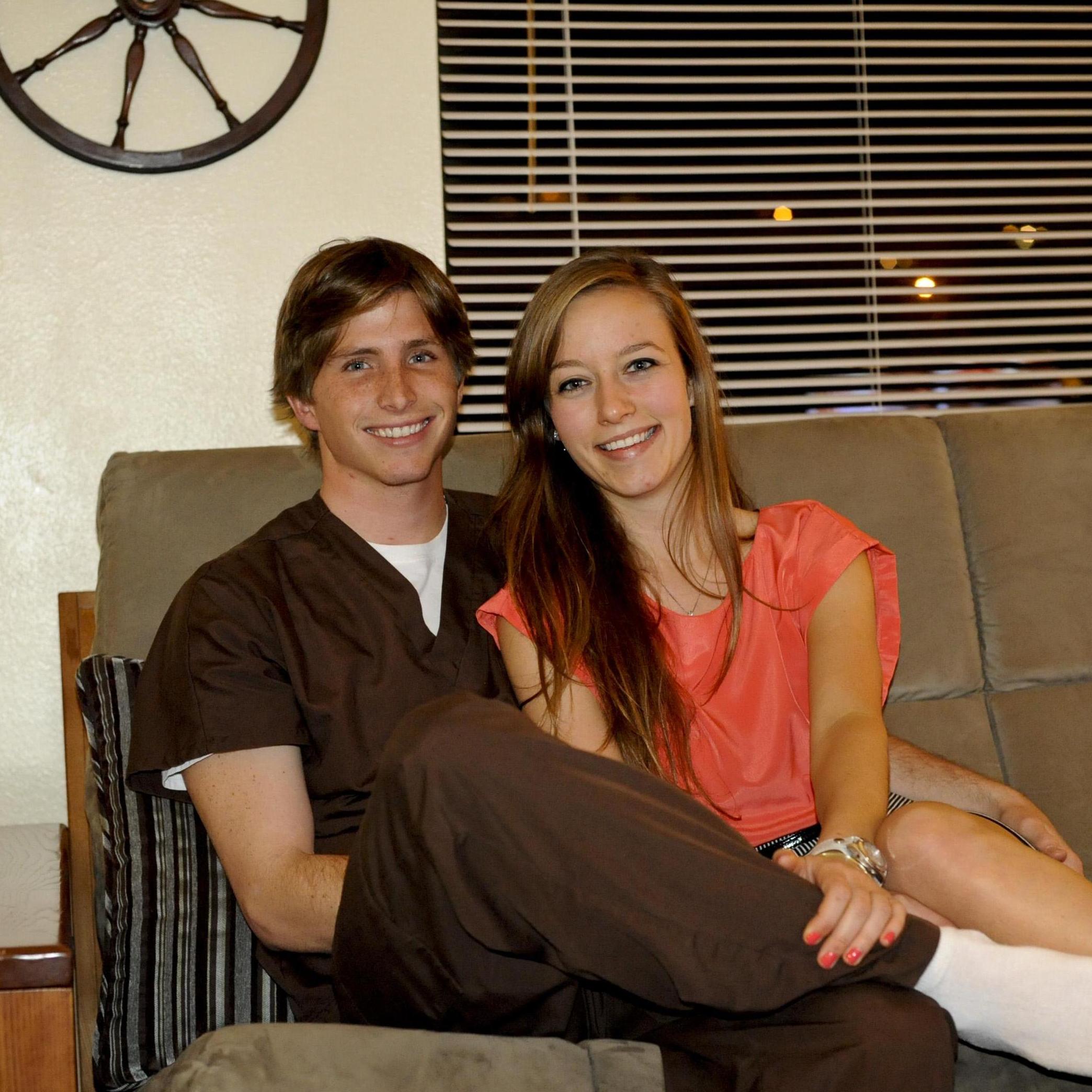 Hanging out with mom & my puppies in Dill's apartment after his shift. We look so young! '2012