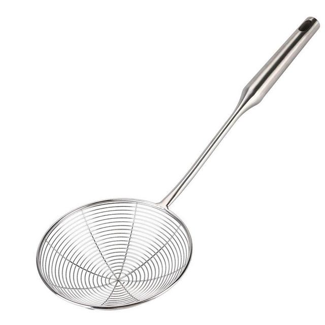 Kaixin Spider Strainer Skimmer Ladle Stainless Steel Aasian Metal Frying Basket With Long Handle Large Spoon Food Japanese Pasta Kitchen Oil Solid Professional Mesh Wire 5 Inch