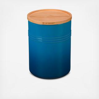 Small Canister with Wood Lid