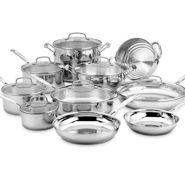 Cuisinart 17-Piece Cookware Set, Chef's Classic Steel Collection 77-17N