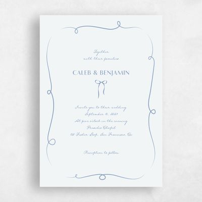 Mist, Blue Wedding Invitation - Kasey Portrait